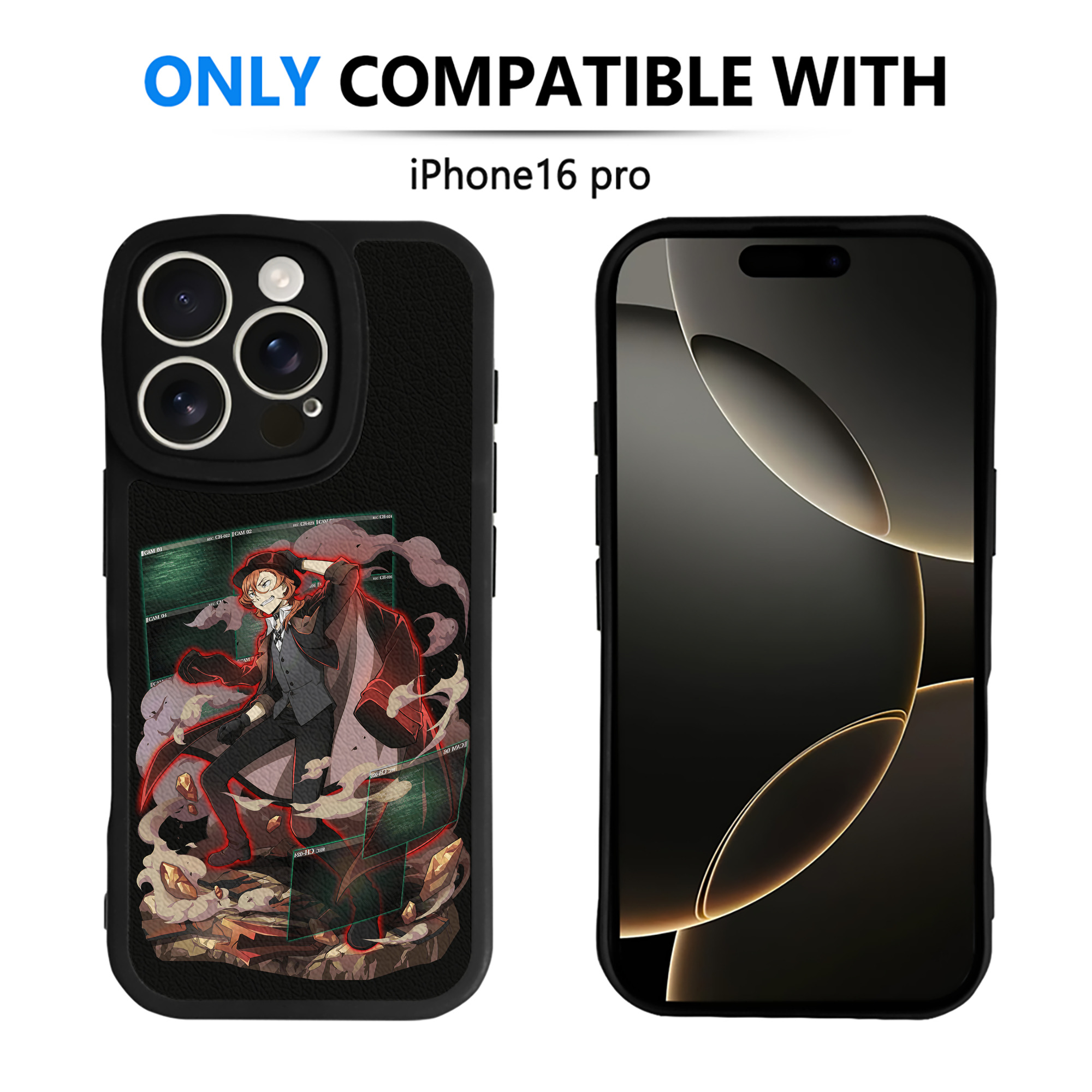 （画像用） 文豪ストレイドッグス Bungo Stray Dogs 【iPhone 16シリーズ対応】シリコンスマホケース（レザー調） 材質：シリコン